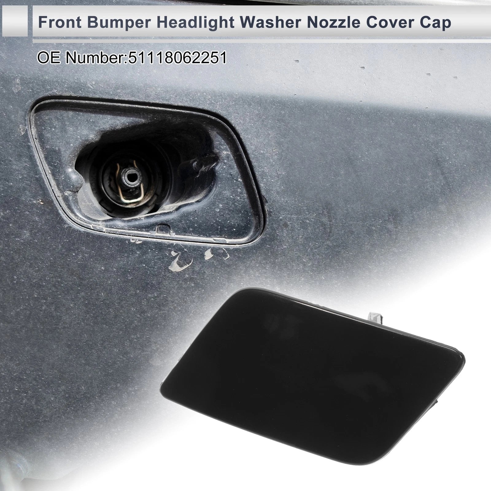 Front Left Washer Nozzle Cover Cap Replacement for BMW 335i GT xDrive (2014–2019)