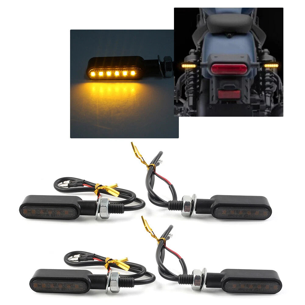 LED Mini Turn Signal Amber Light for Cafe Racer Bobber