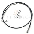 Black +10" Upper Front Brake Line for Harley Touring (2009–2013) w/ABS