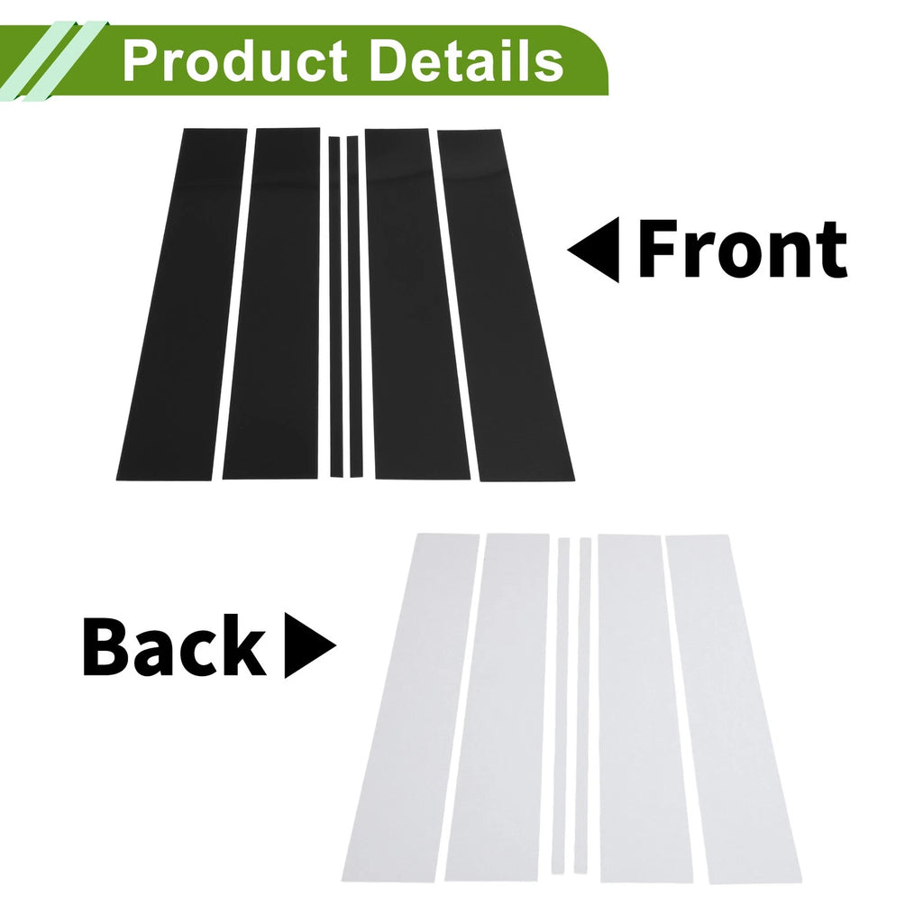 6 Pcs Pillar Window Trim Replacement for Chevy Suburban (2015–2020) Black