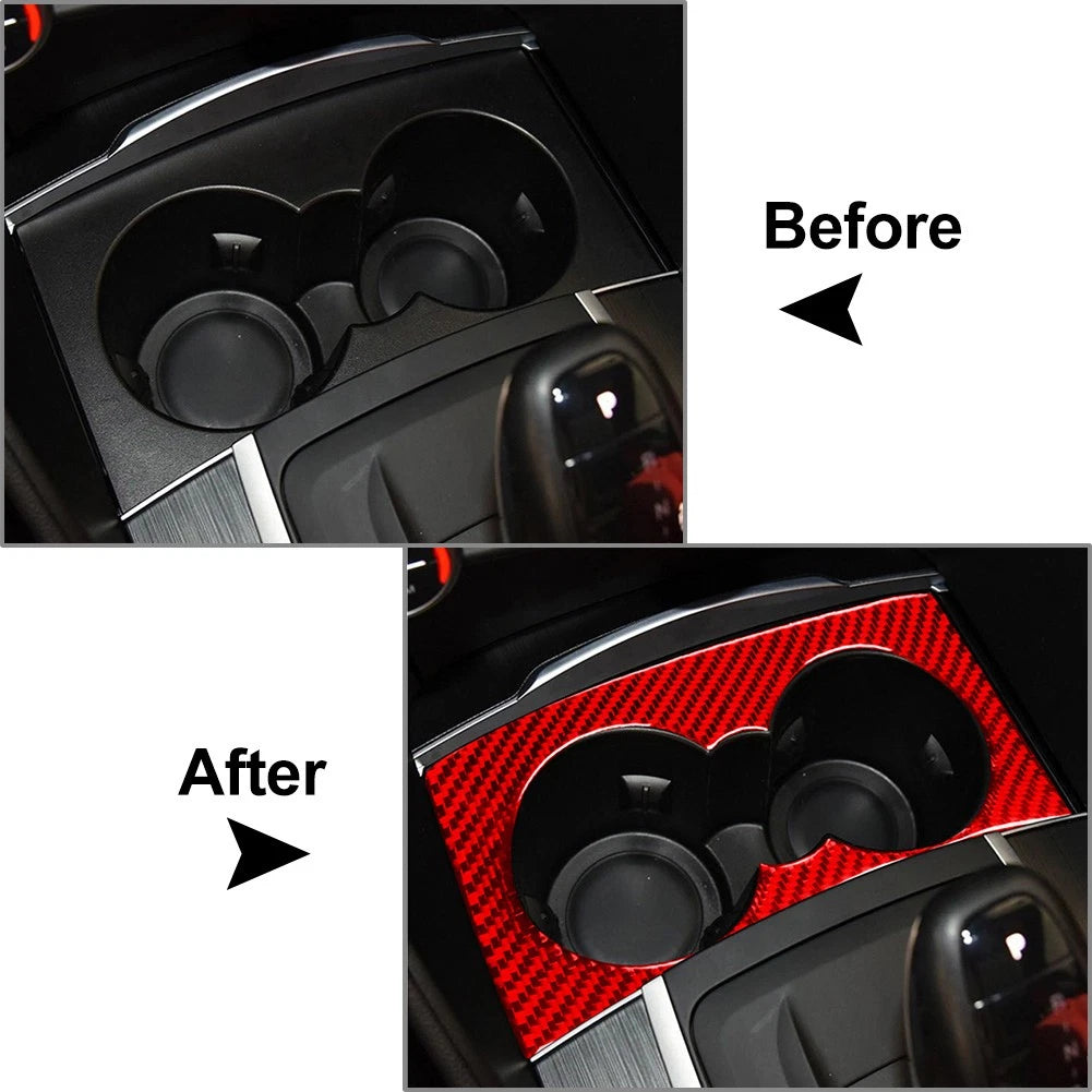 Cup Holder Panel Cover Trim for Alfa Romeo Giulia (2017–2019) Red