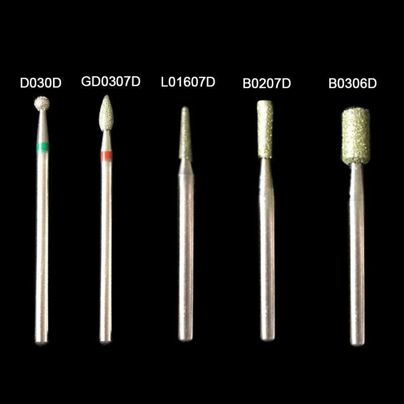Nail Drill Bits Set of 5 Silver Carbide for Manicure Pedicure