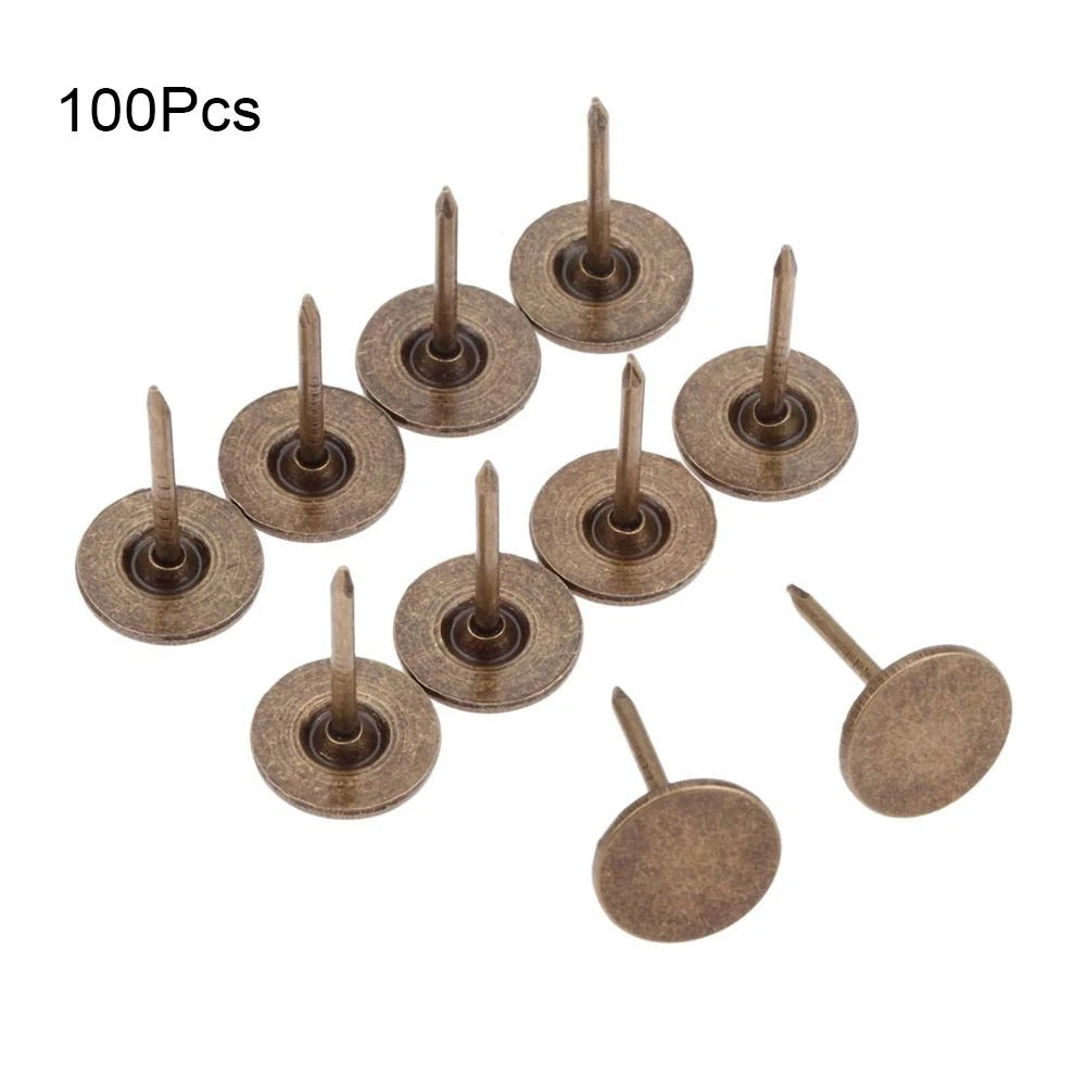 100pcs Antique Upholstery Nail Tack Pins for Furniture Decor