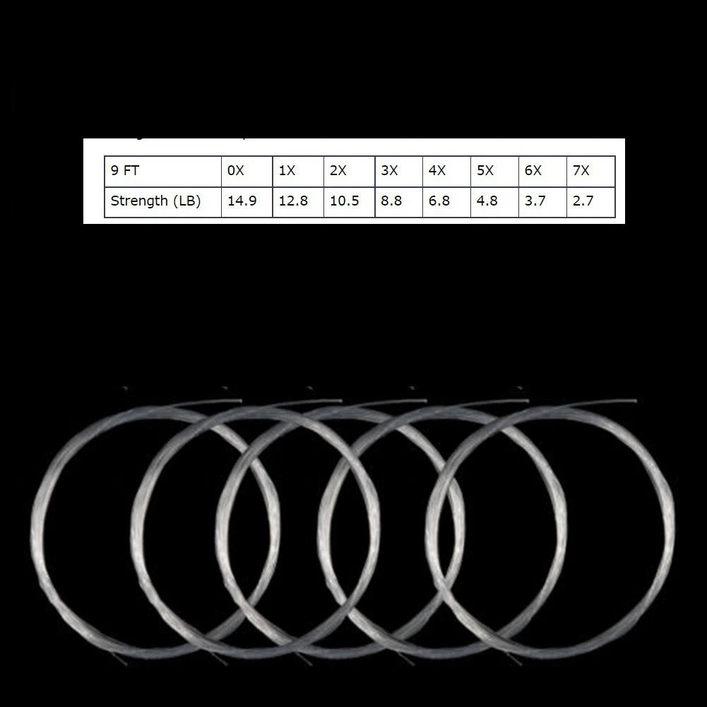 5X Tapered Leader Fly Line with Loop for Fly Fishing (9FT)