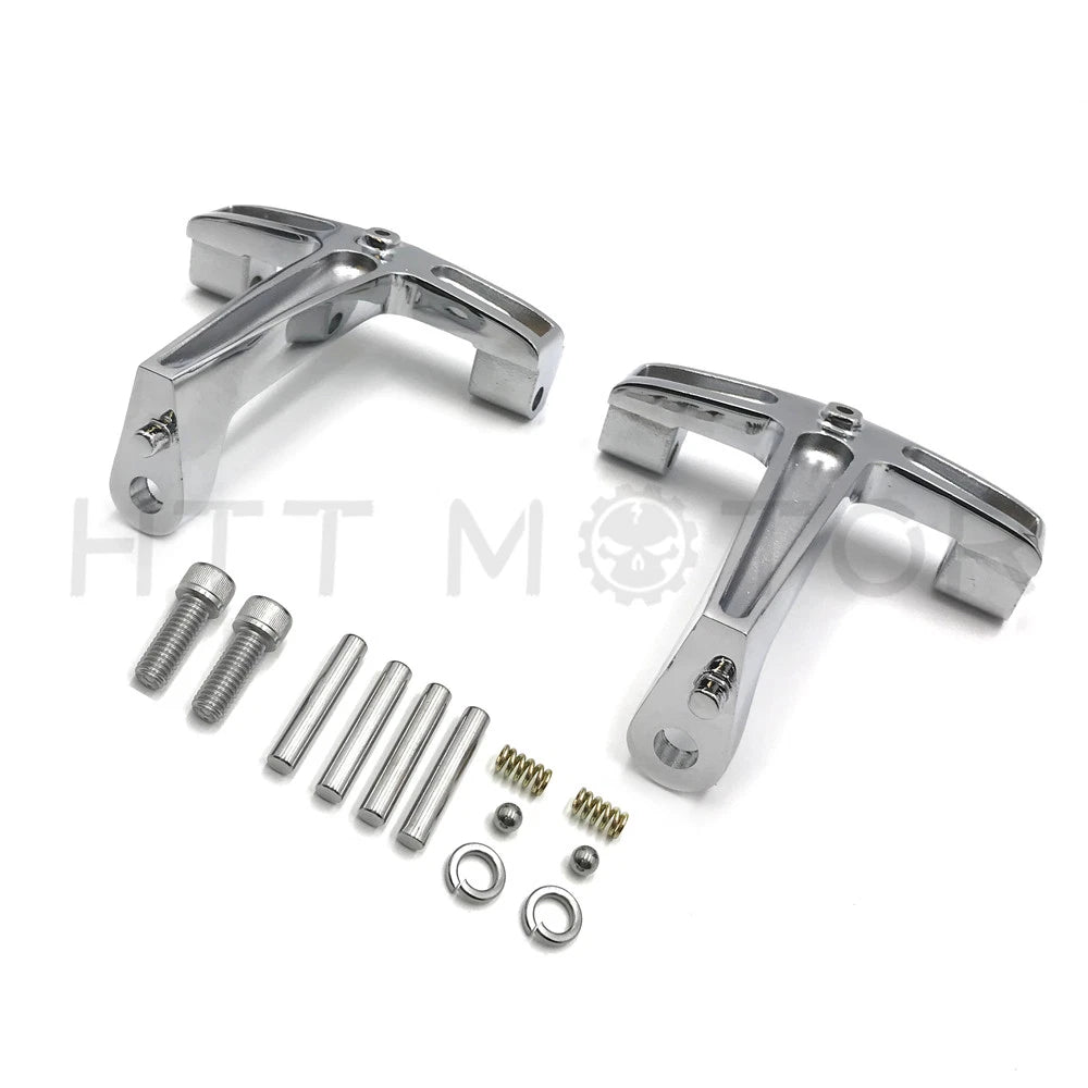 Chrome Passenger Floorboard Mounting Brackets for Harley FLH Touring (1993–2008)