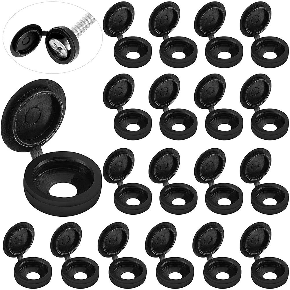 Set of 50 Black Hinged Plastic Clips for Auto Car