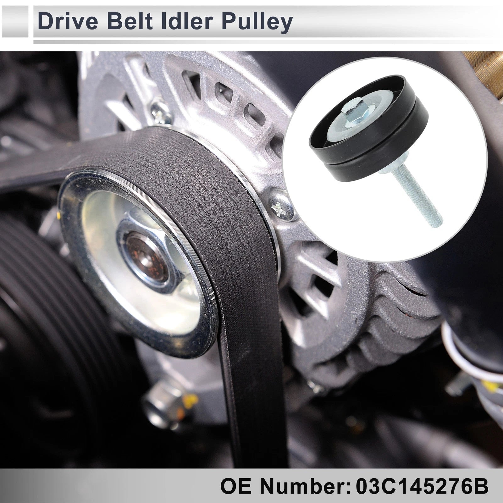 Drive Belt Idler Pulley for Volkswagen Jetta 2013–2016 Replacement