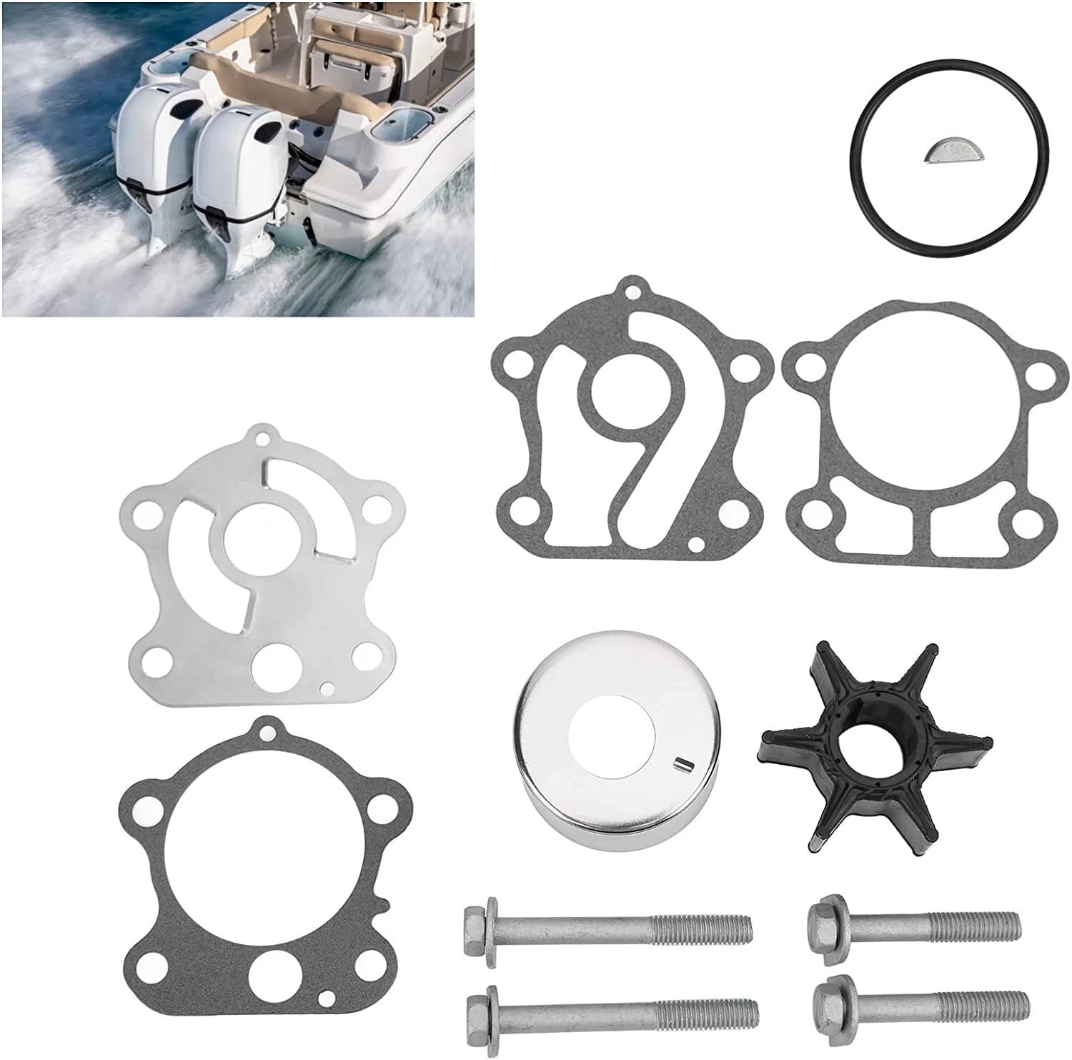 Water Pump Repair Kit for Yamaha Outboard Motor (692-W0078-A0-00, 688-W0078-00)