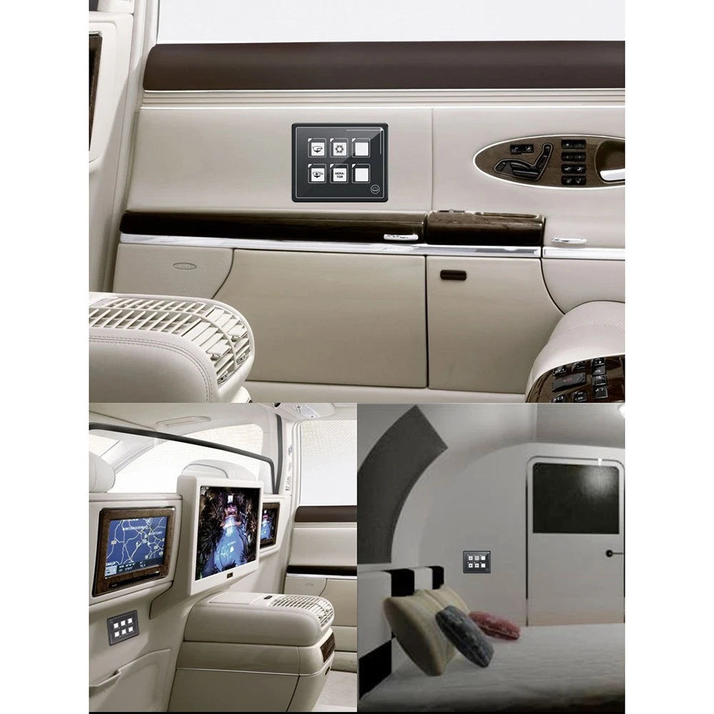 6 Gang LED Switch Panel with Control Box for Vehicle Applications