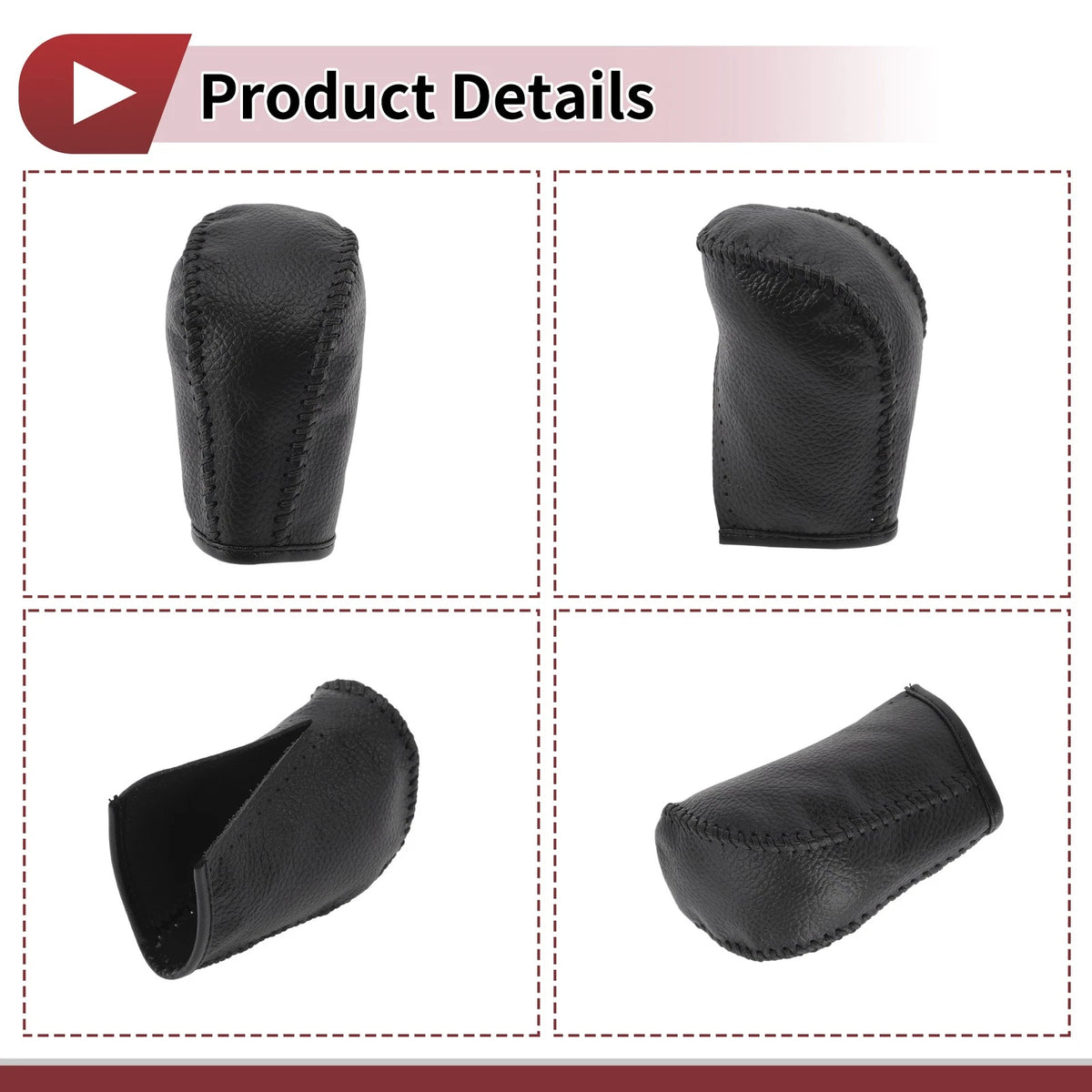 1Pc Gear Shift Knob Cover for Subaru Forester (2006–2012) Black Faux Leather