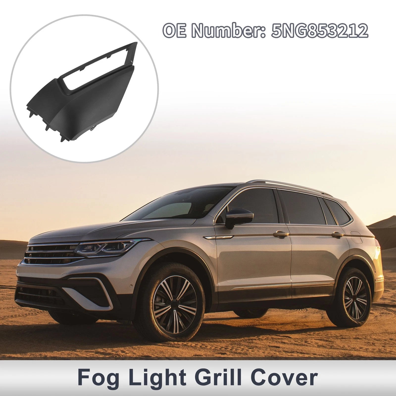 Car Front Right Fog Light Grill Replacement for Volkswagen Tiguan (2017–2019)