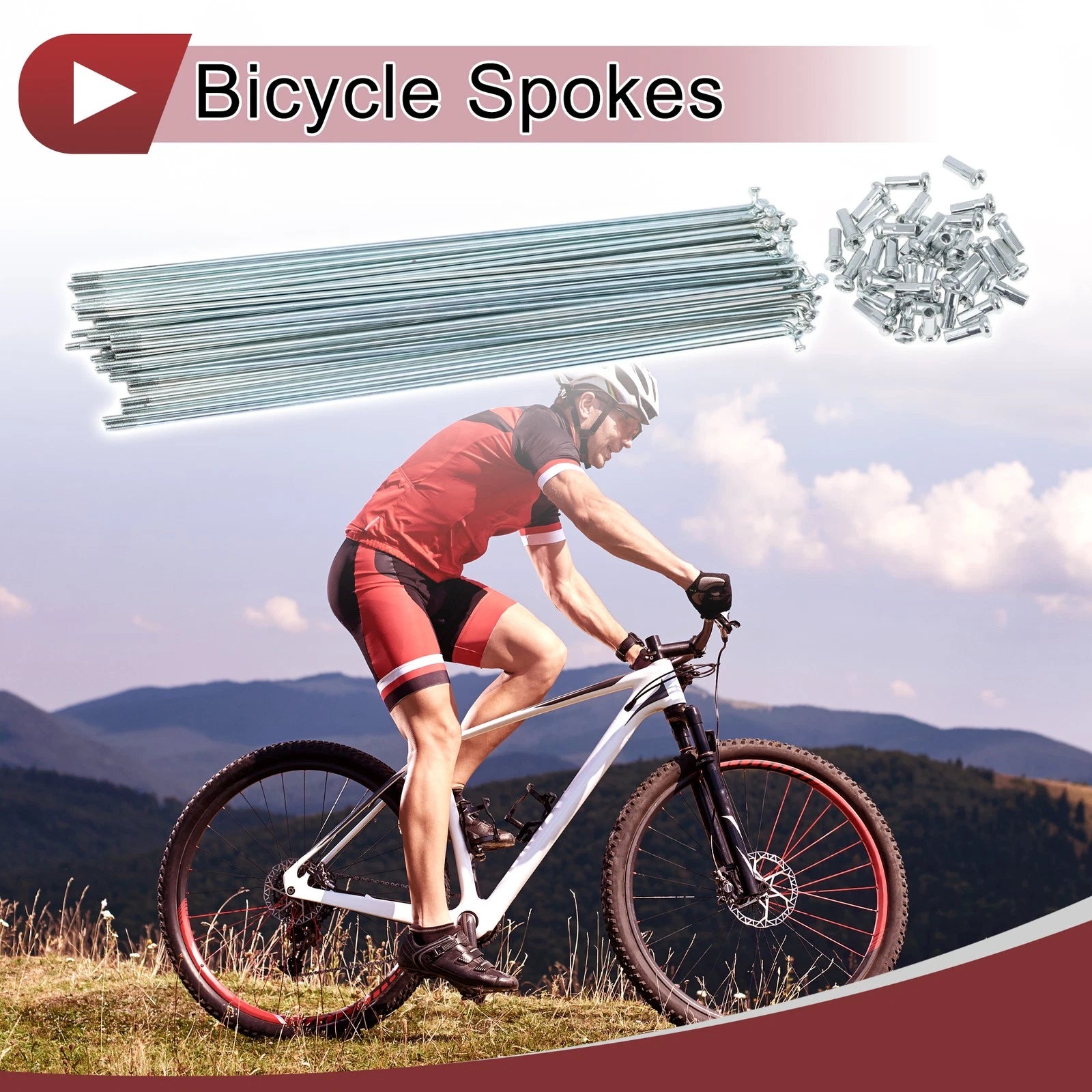 Bicycle Spokes 231mm Galvanized Carbon Steel Set for 13G Wheels (36-Pack)