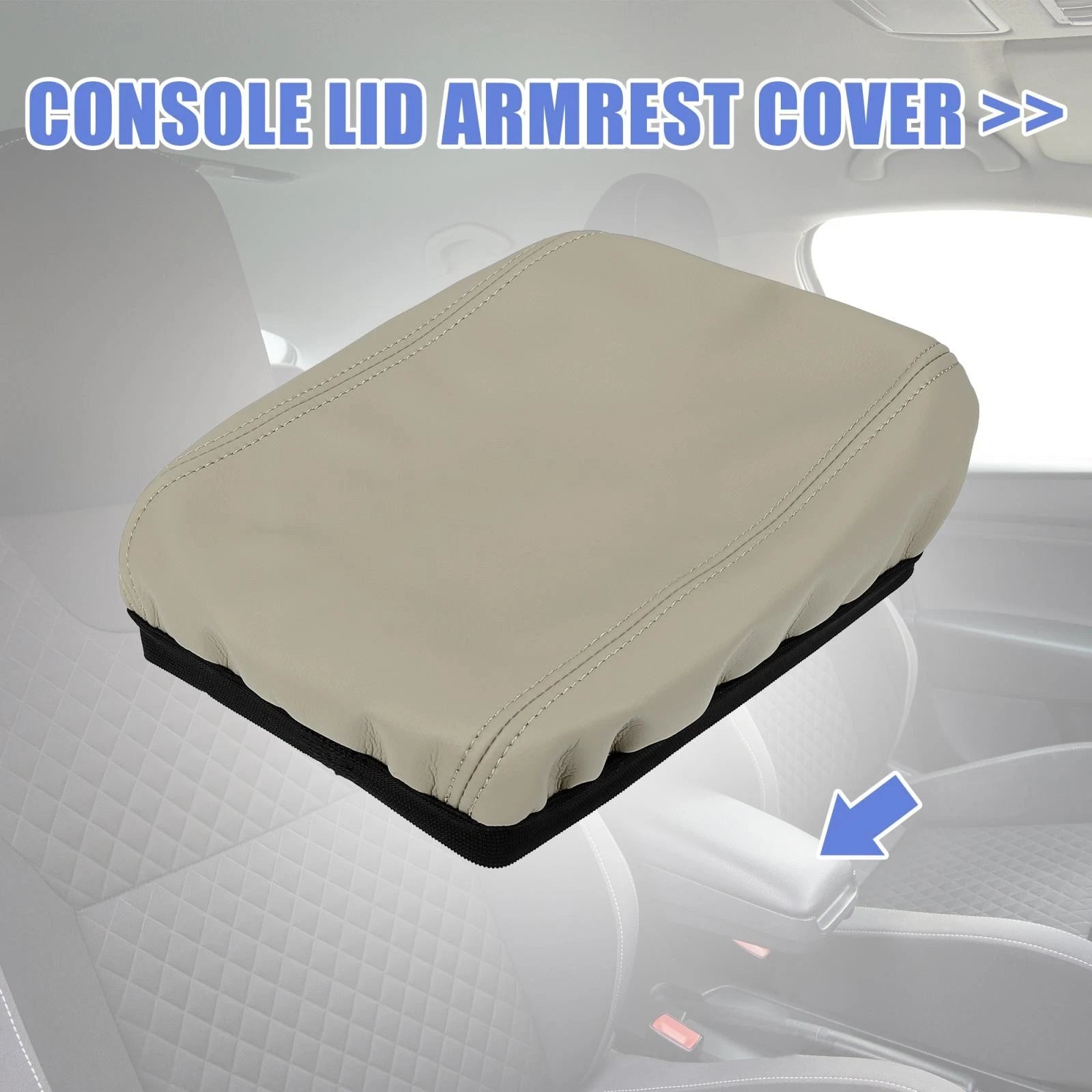 Car Center Console Lid Armrest Cover Protector for Honda CRV (2017–2021) Beige