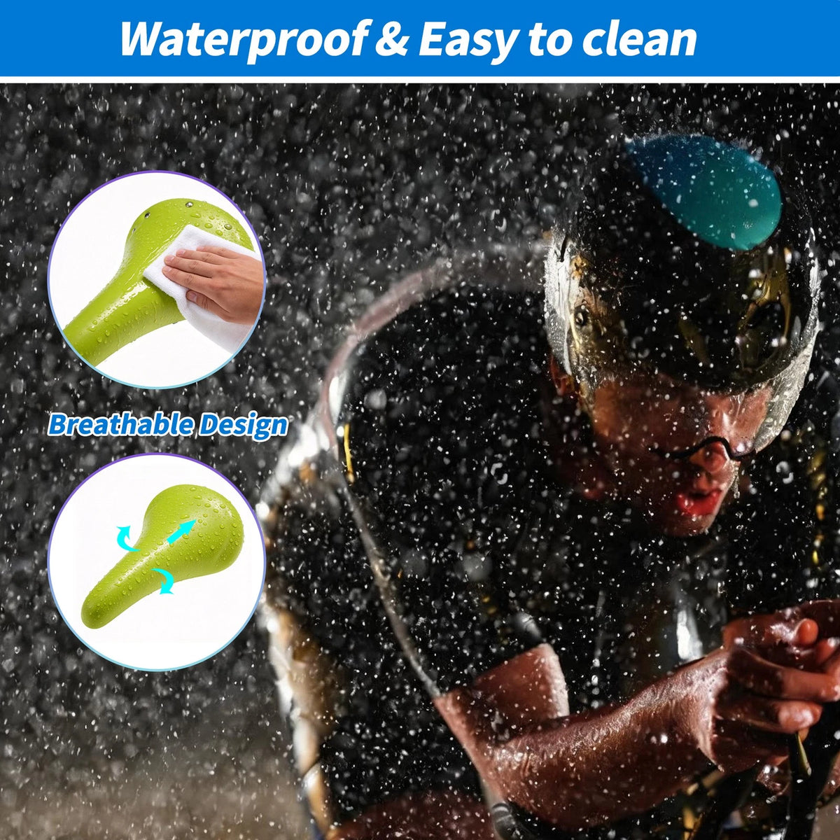 Bike Seat Cushion for Bicycle (Waterproof, Comfortable, Green)