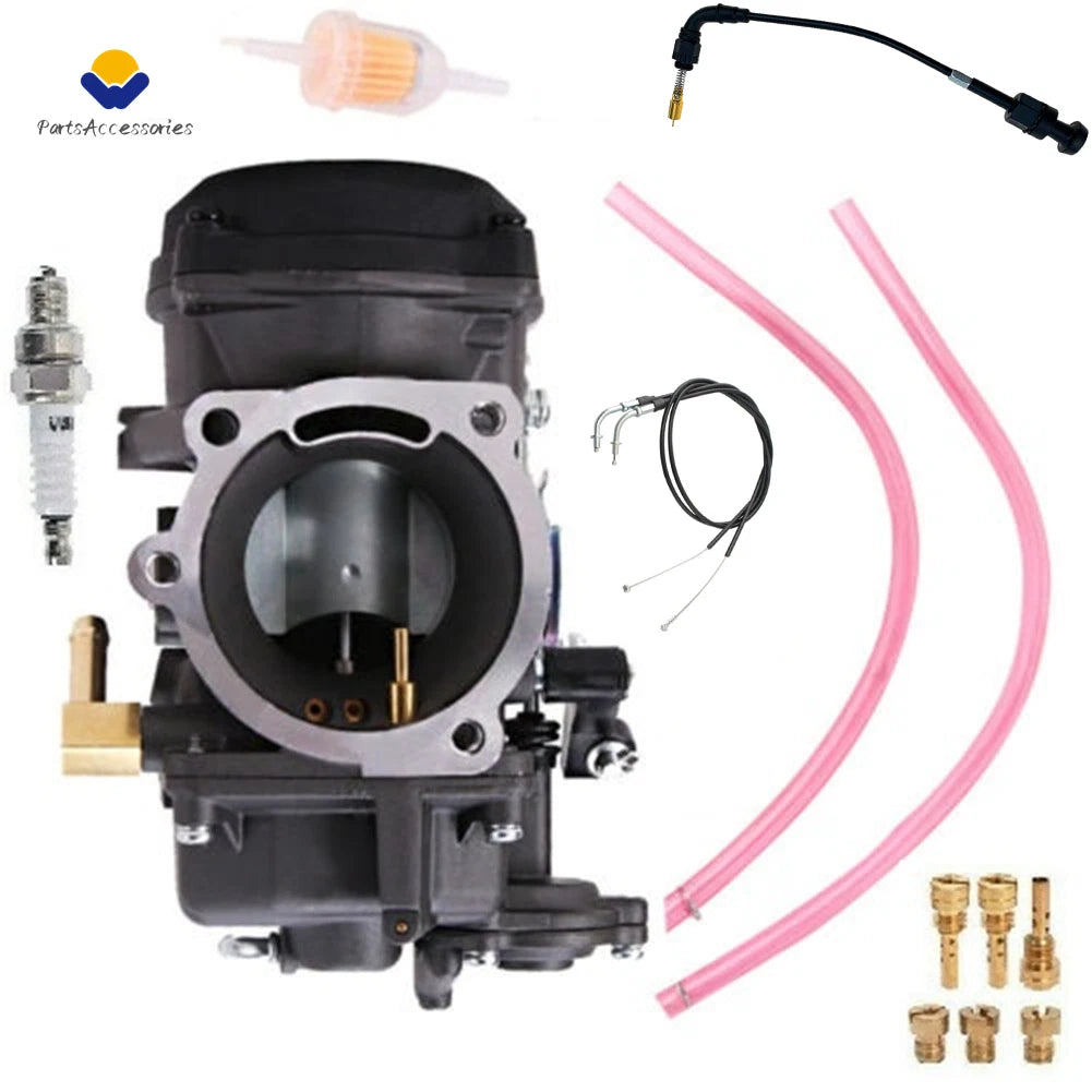 Carburetor & Choke & 35" Throttle Cable for Harley Davidson Softail (1988–2017)