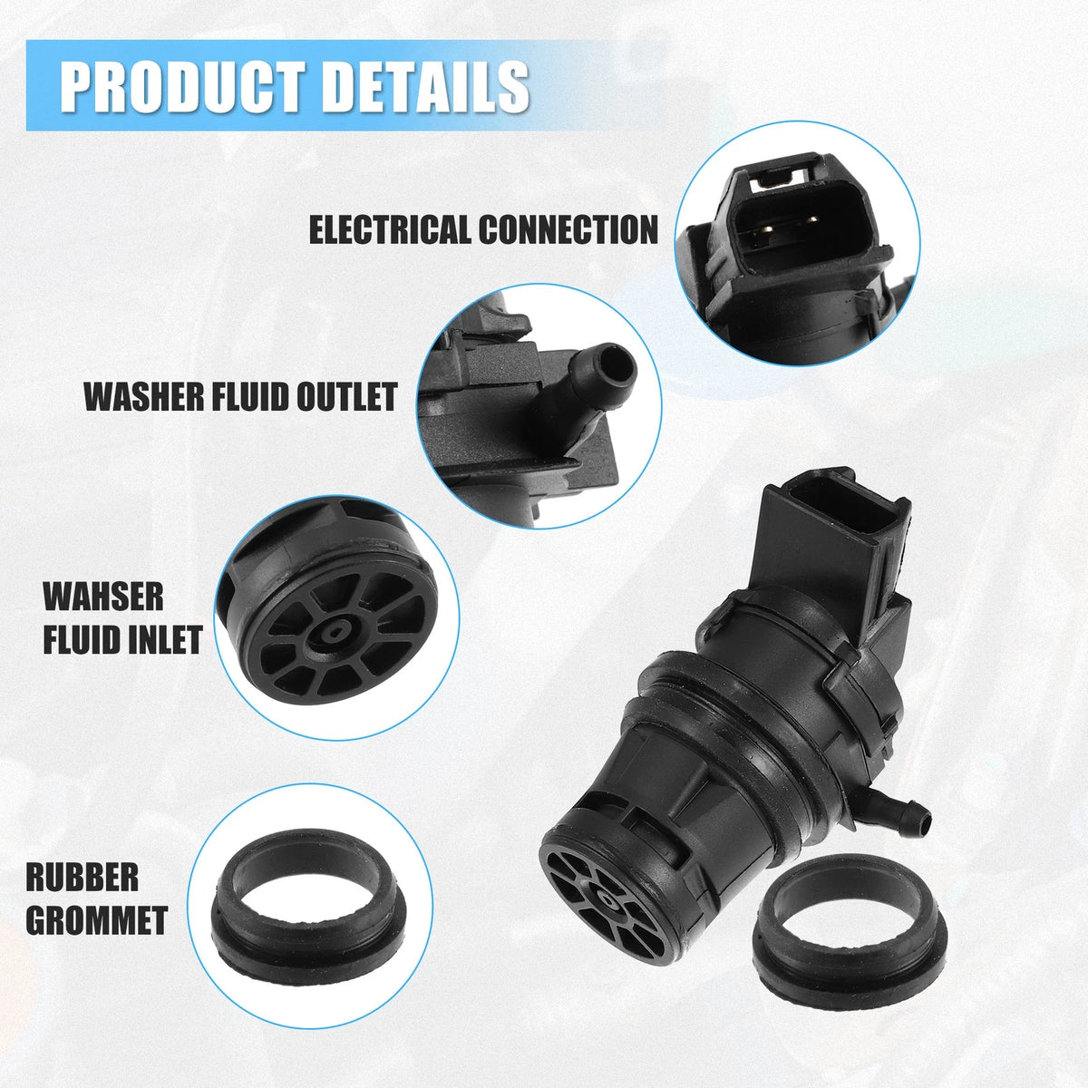 Windshield Washer Pump for Mitsubishi Montero Limited (2003–2006)