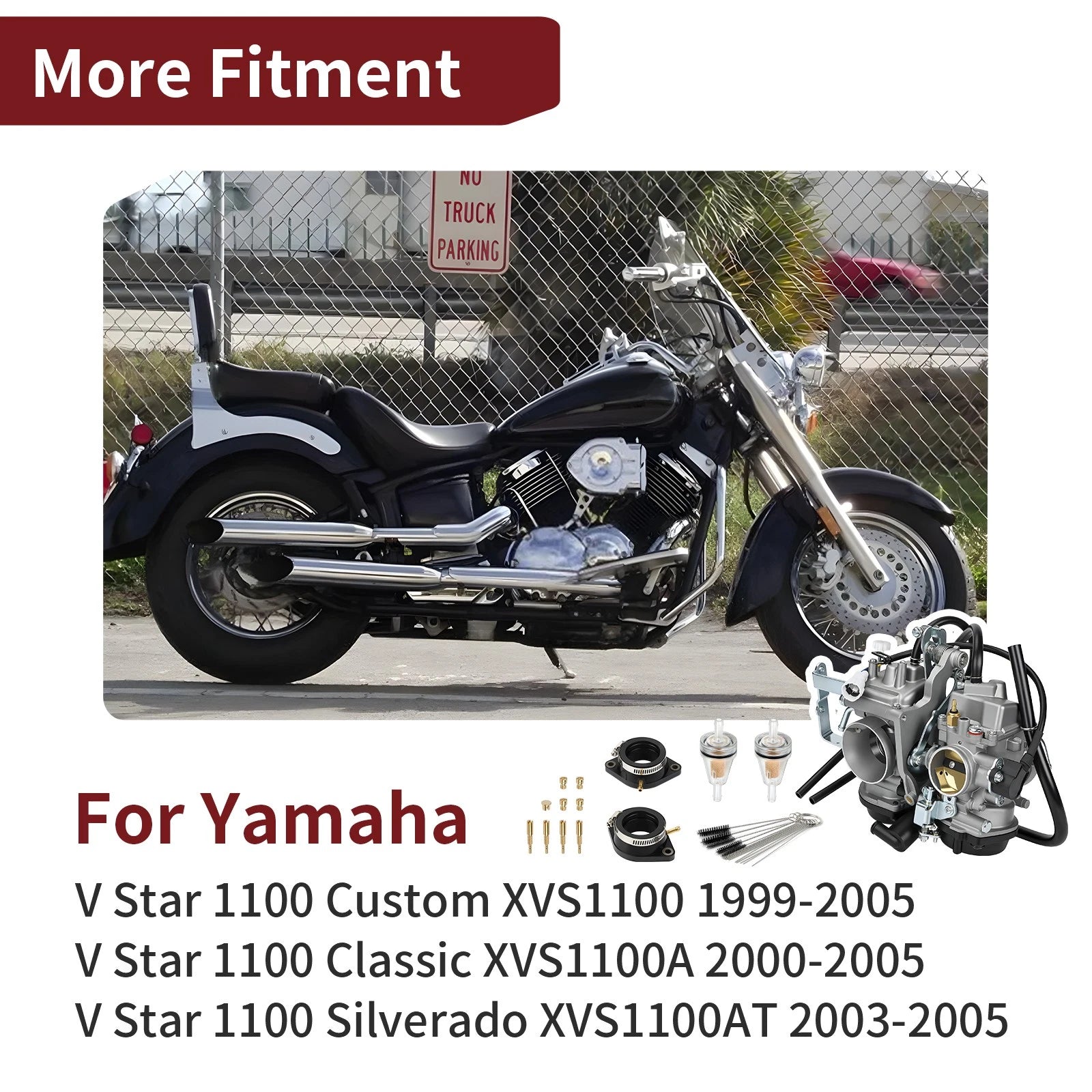 Carburetor with Boots for Yamaha V-Star 1100 Custom XVS1100 (1999–2005)