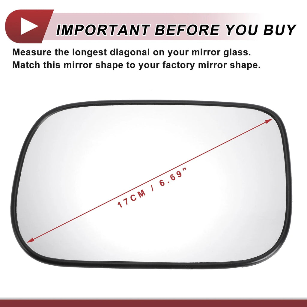Heated Left Driver Side Mirror Glass for Honda Accord (2003–2007)