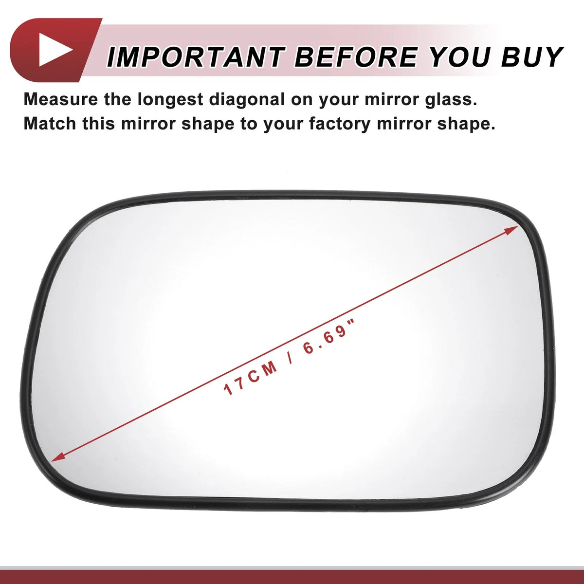 Heated Left Driver Side Mirror Glass for Honda Accord (2003–2007)