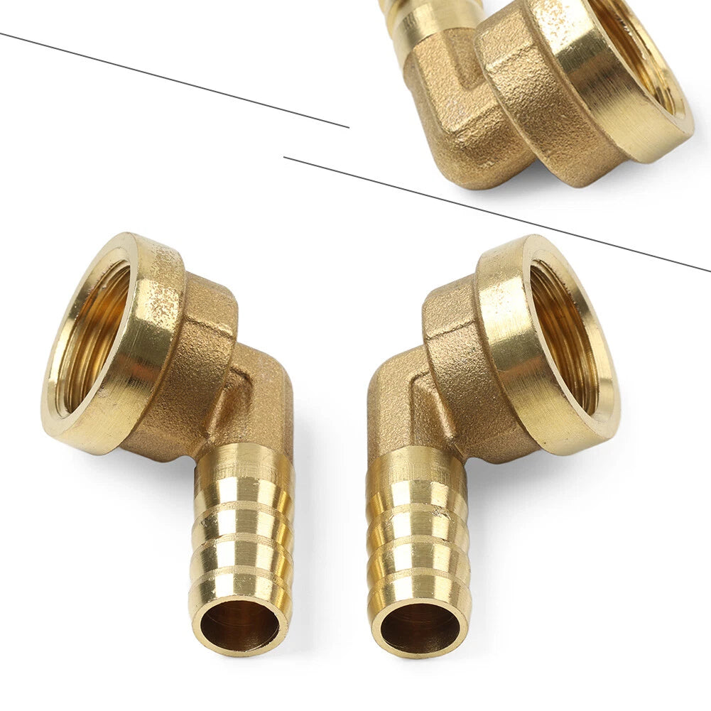 2X Brass Hose Barb Fitting Elbow 12mm x G1/2 for Various Applications