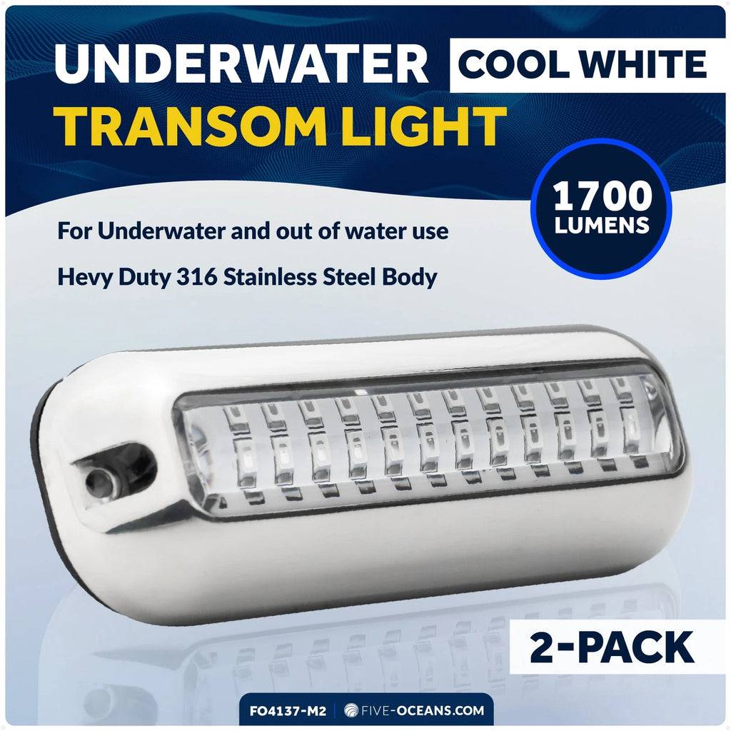 2X LED Underwater Transom Lights for Boat (12V)