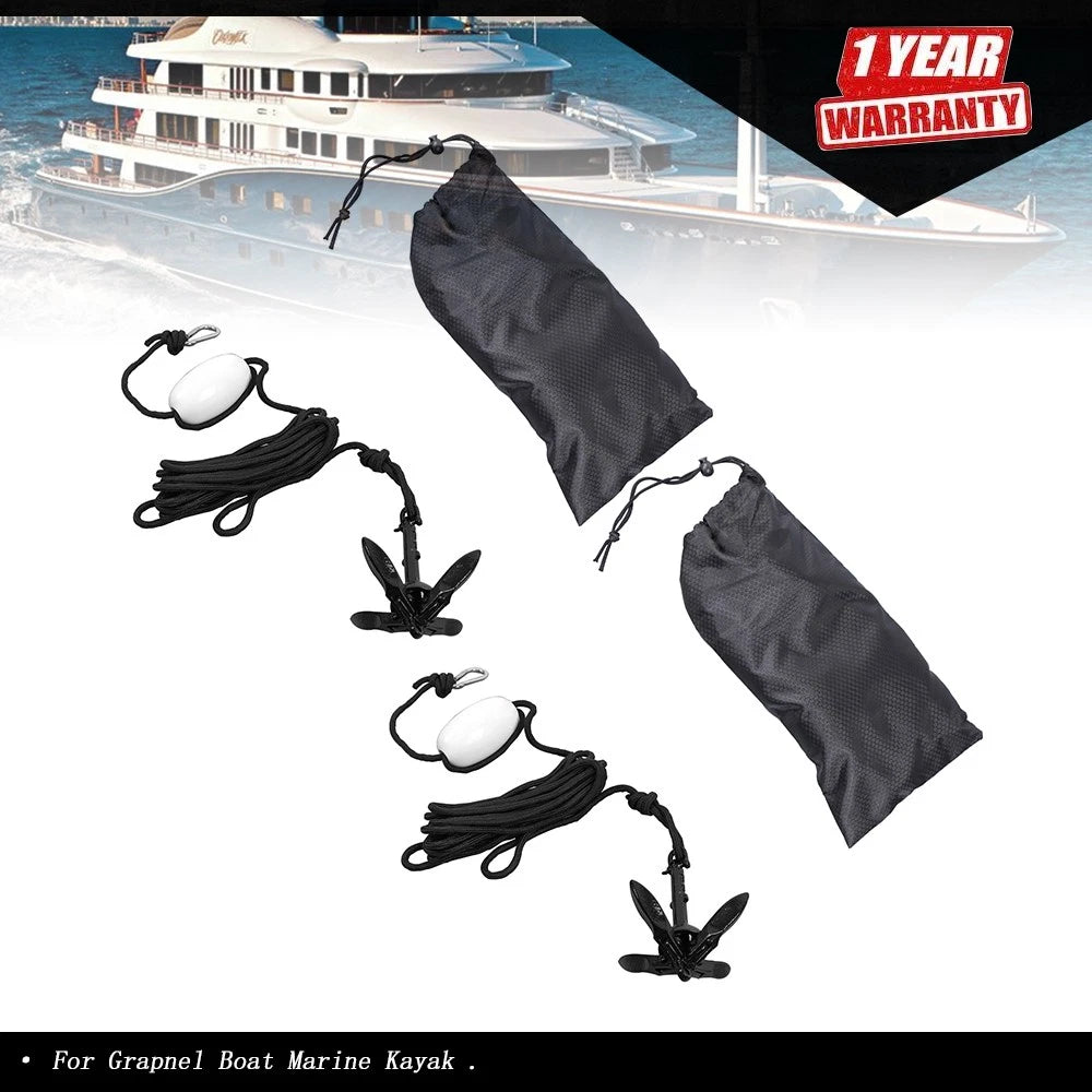 2X Folding Kayak Anchor Set for Grapnel Boat (0.7KG)