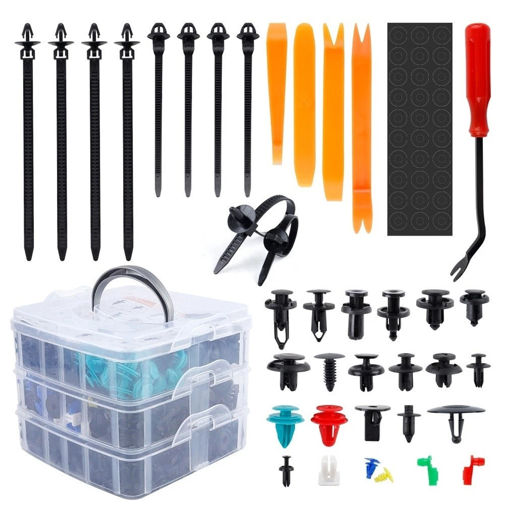 725PCS Car Trim Fastener Remover Kit Nylon Bumper Panel Clips for Auto Use