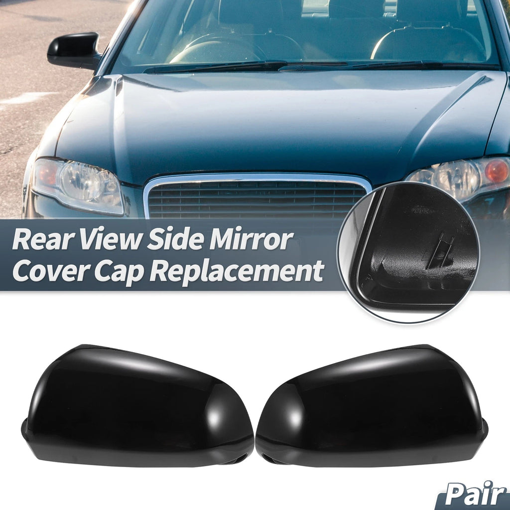 Rearview Mirror Cover Cap Gloss Black Replacement for Audi A4 S4 B6 B7 (2005–2008)