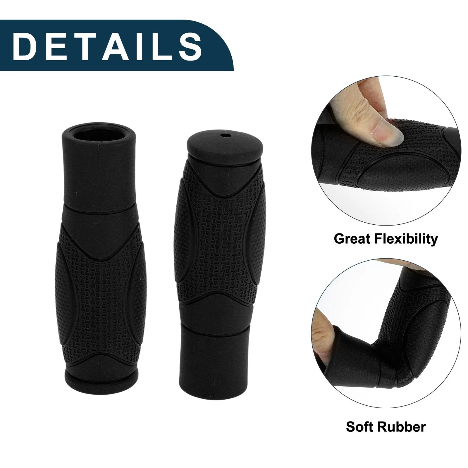 Bike Handlebar Grip Cover 125mm Lightweight MTB End Grips Protector (1 Pair)
