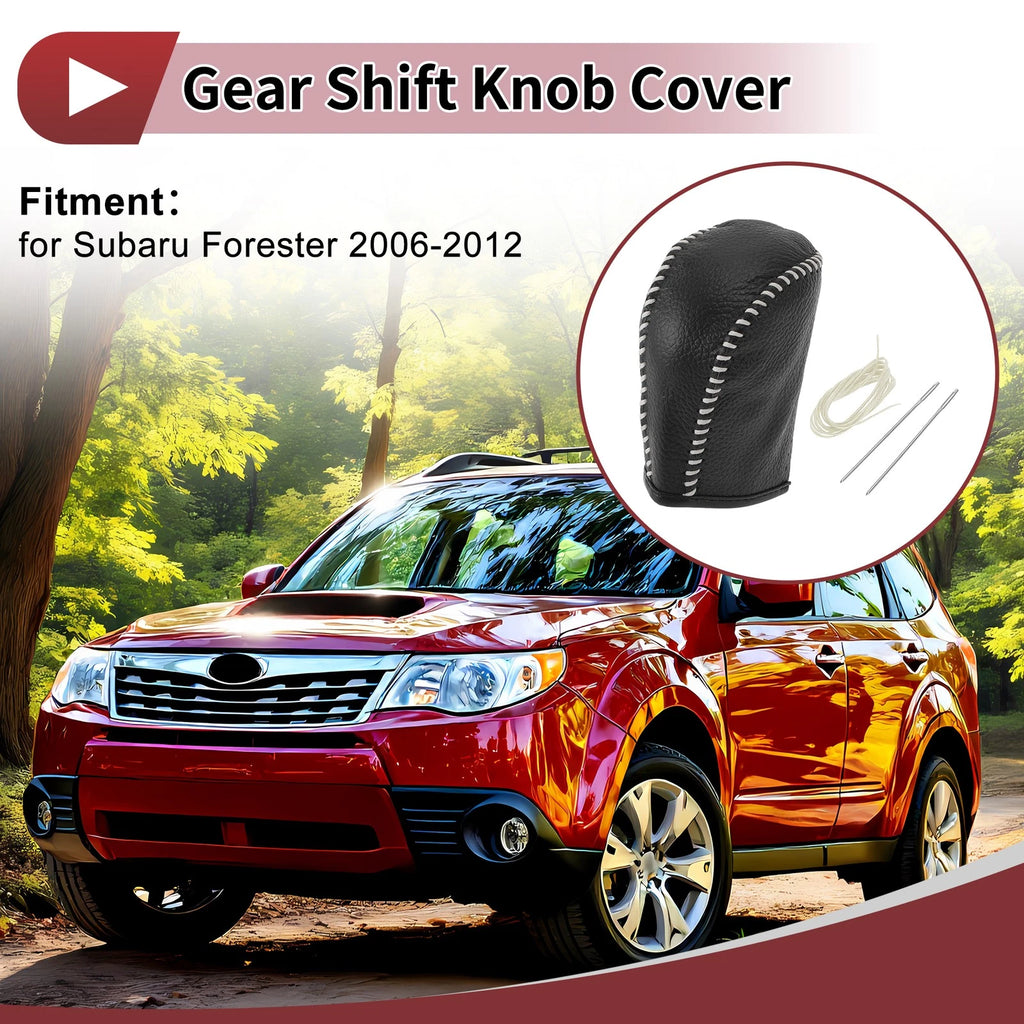 Gear Shift Knob Cover Replacement for Subaru Forester (2006–2012) Faux Leather
