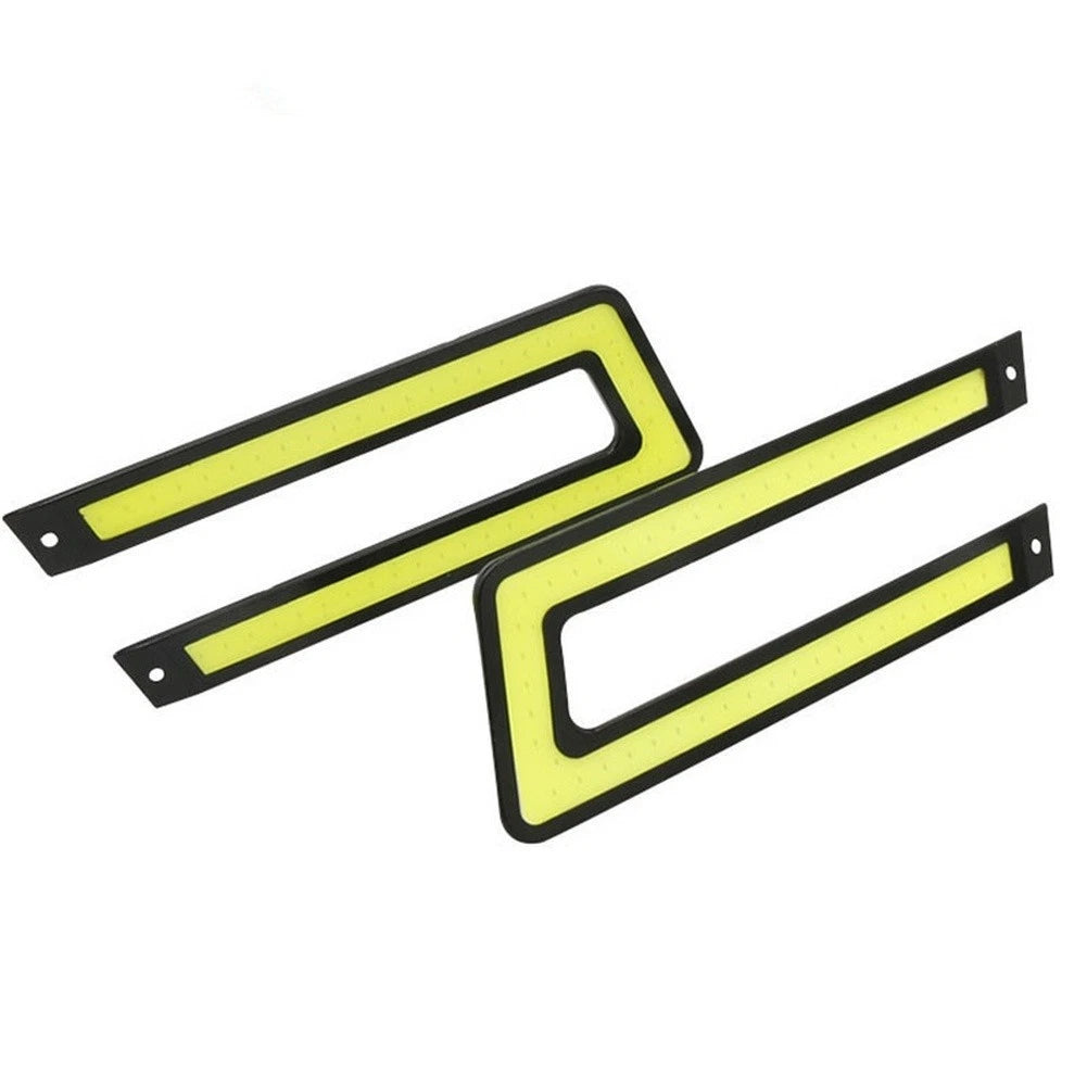 2X U Shape White LED Daytime Running Light for Car Front Bumper