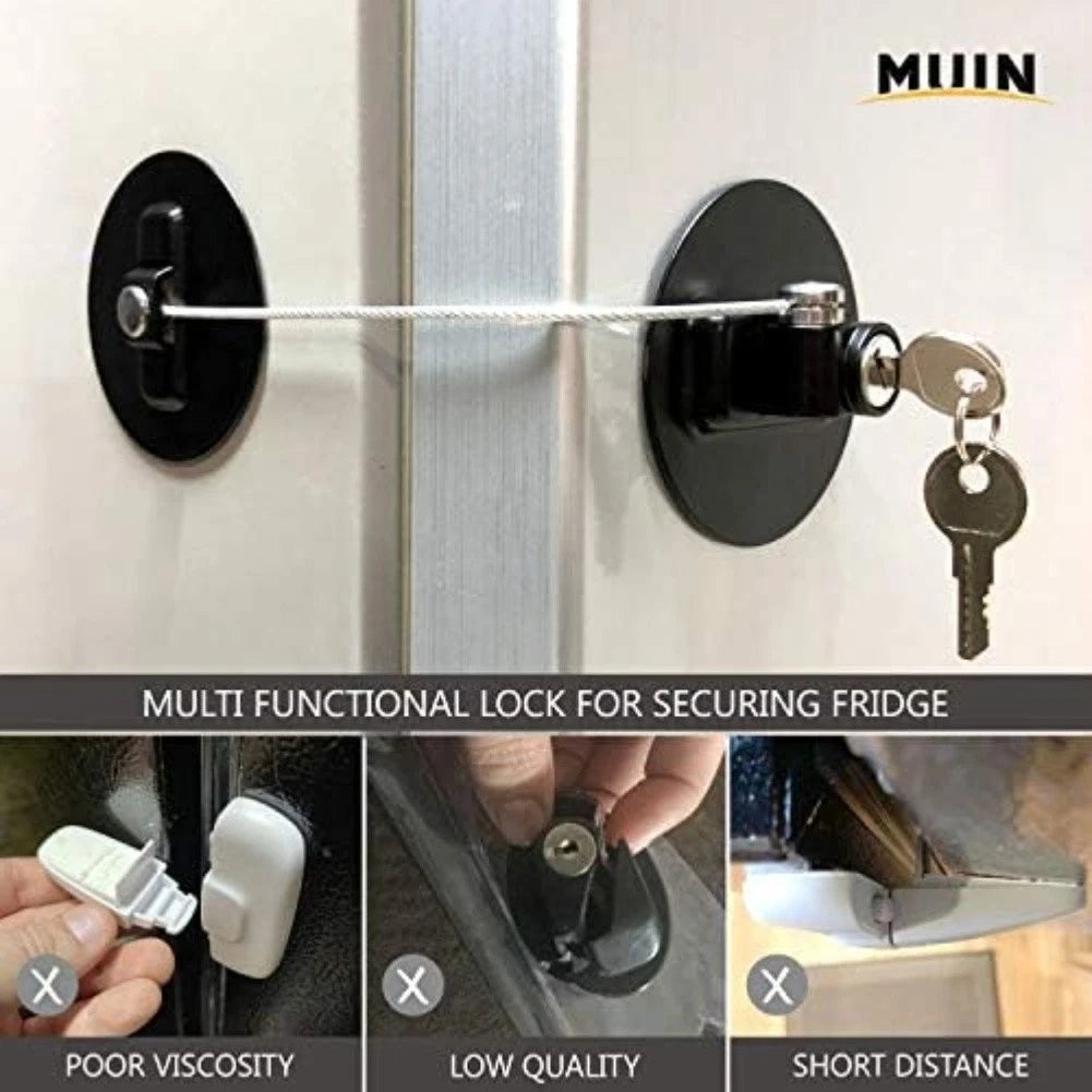 Refrigerator Lock with Key for Mini Fridge (Child Safety)