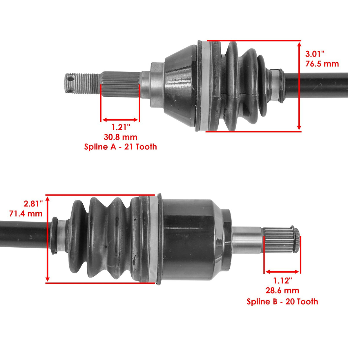 Front Left Right CV Joint Axles for Kawasaki Brute Force 750 KVF750 2008–2011