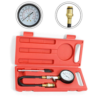 Compression Tester Kit for Gas Engines (Complete Hose Set & Pressure Gauge)