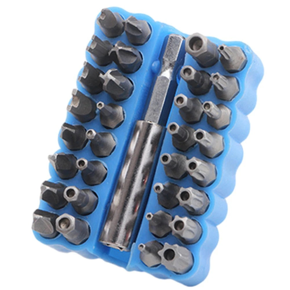 33pcs Screwdriver Bit Set in Compact Carrying Case for Universal Use