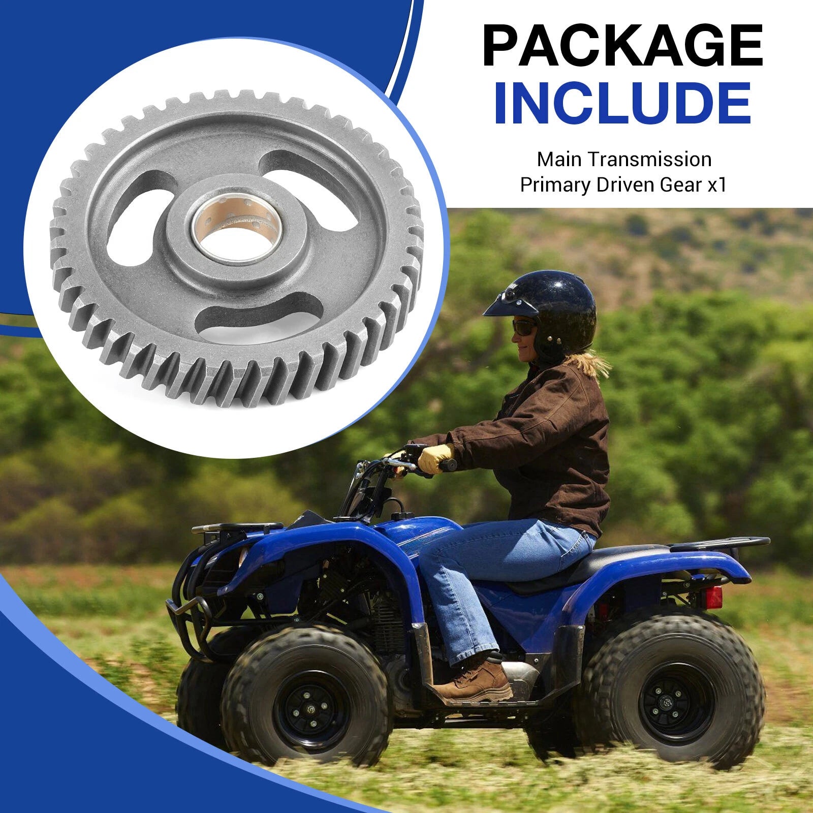 Main Transmission Primary Driven Gear for Yamaha Grizzly 125 YFM125 (2004–2013)