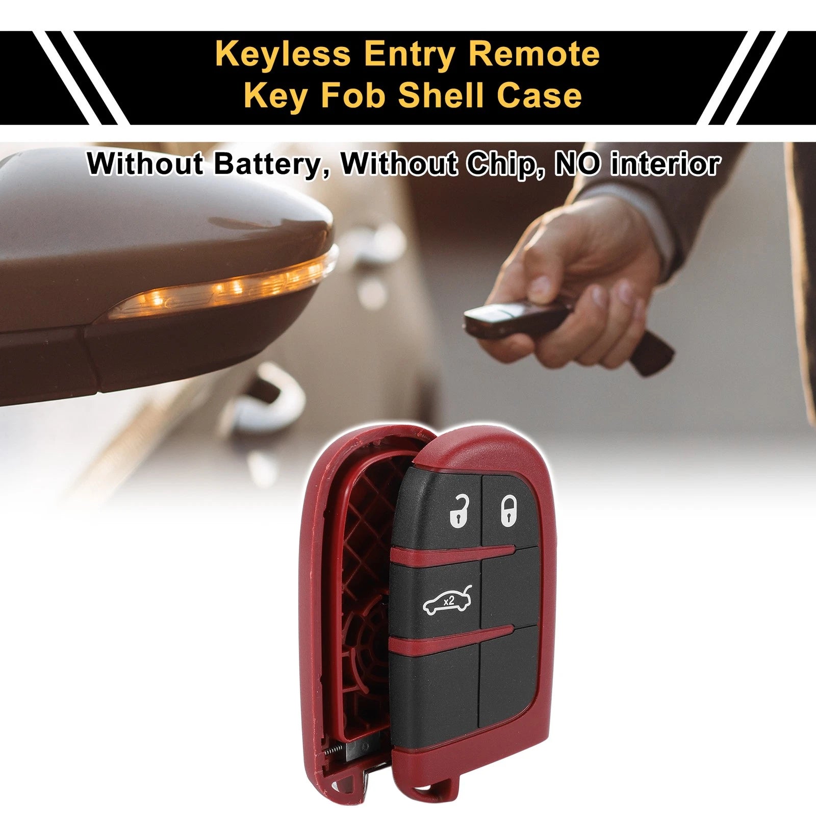 3 Button Key Fob Shell Case Replacement for Dodge Charger (2017–2019)