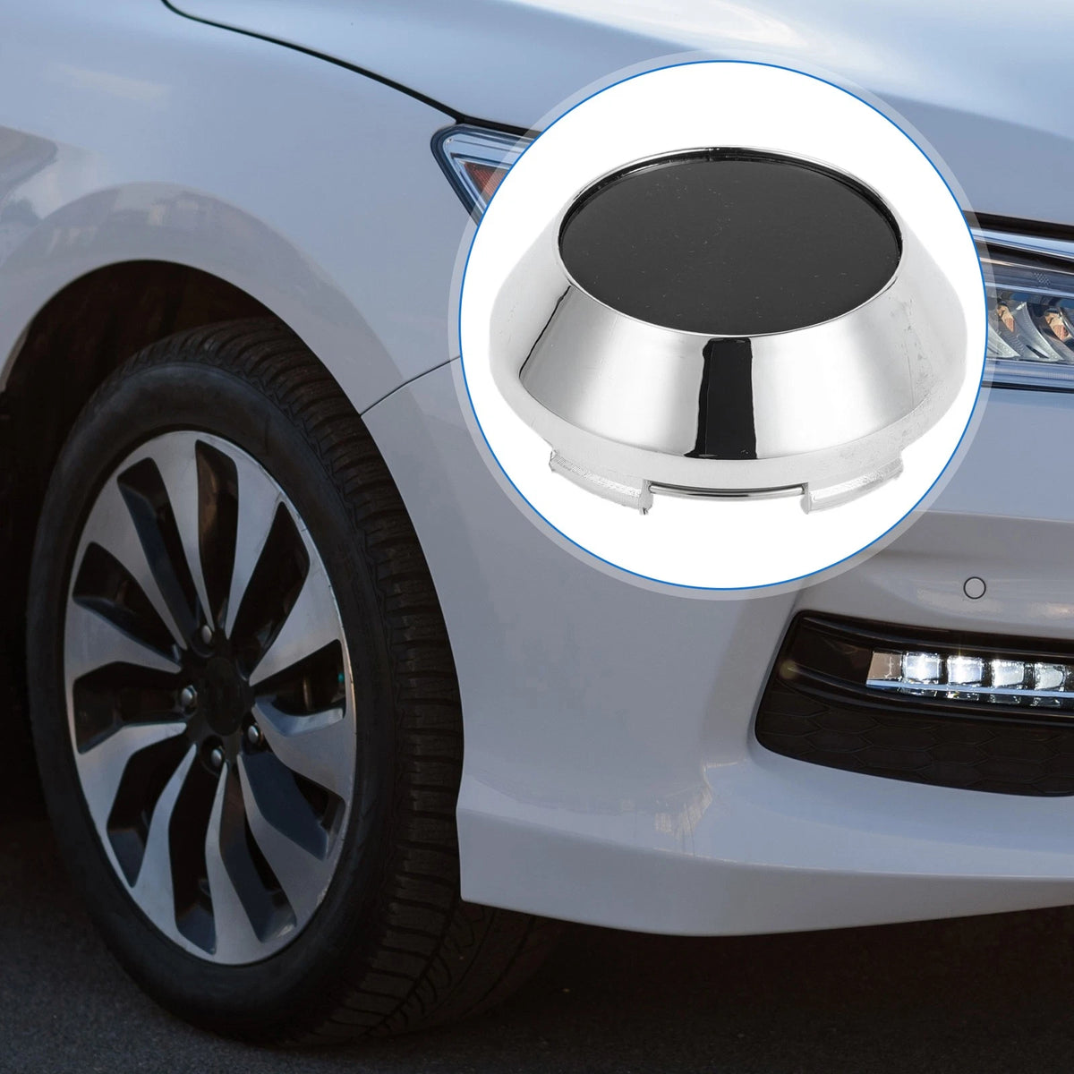 Set of 4 Wheel Hub Center Caps for 65mm ABS Silver Black