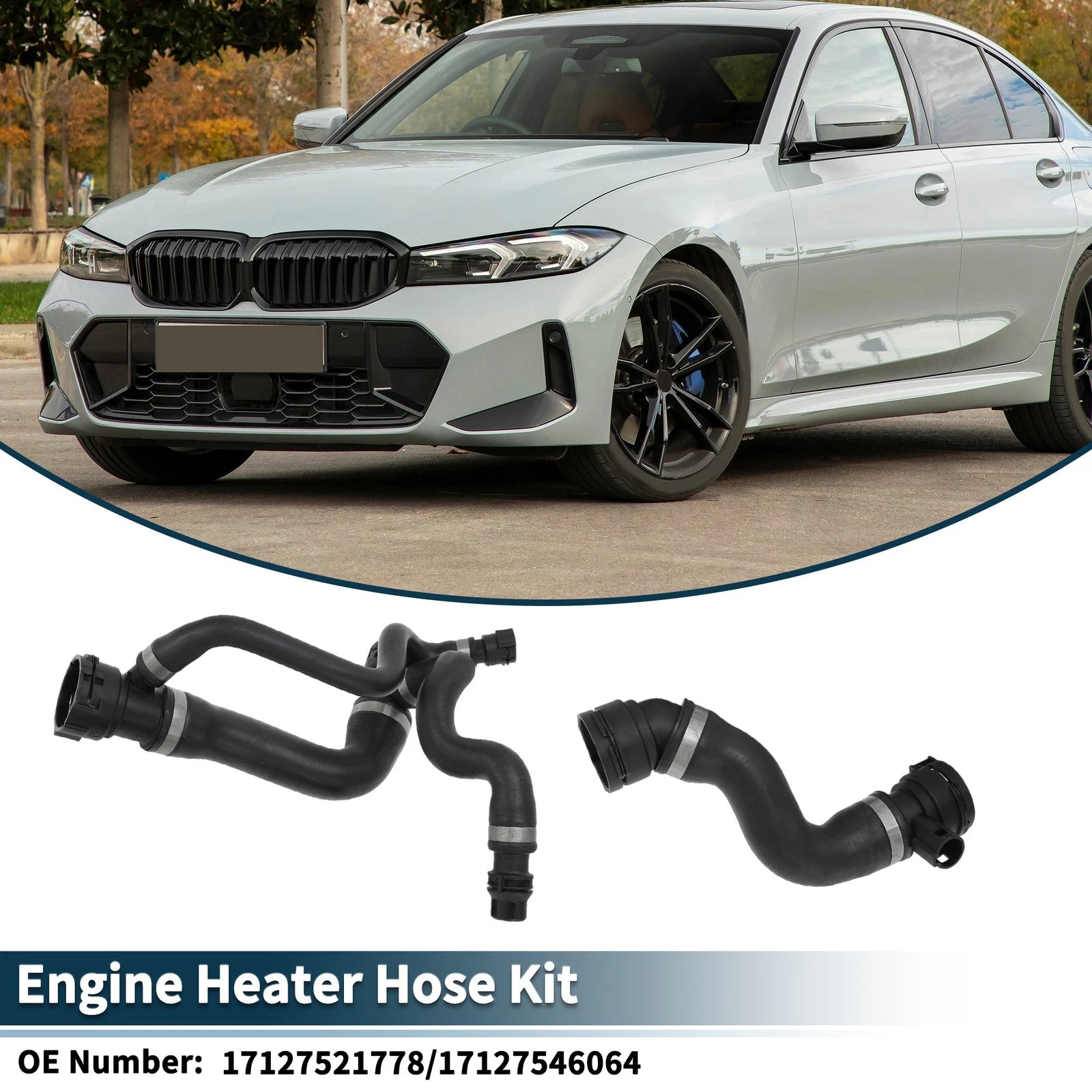 Engine Radiator Coolant Hose Water Pipes Set for BMW 525i (2006–2007)