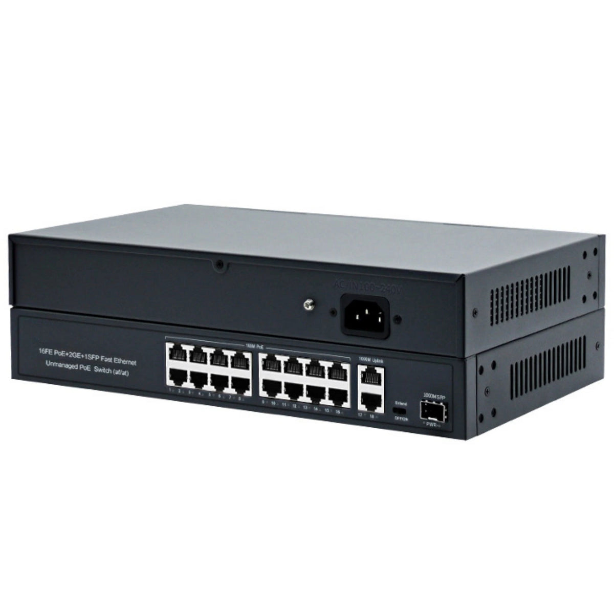 16-Port POE Switch for Network Cameras (IEEE802.3af/at)