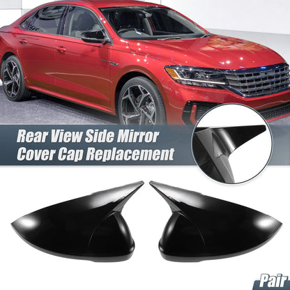 Rearview Mirror Cover Overlay Gloss Black Pair for Volkswagen Passat (2019–2023)