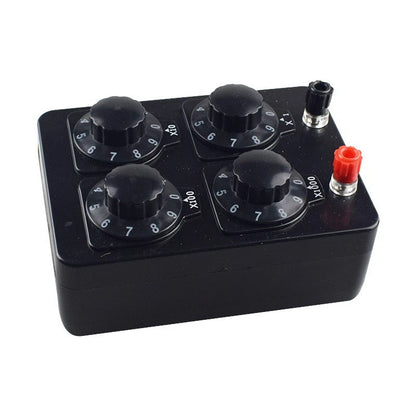 Adjustable Resistance Box 0 to 9999 Ohms for Physics Lab Tool