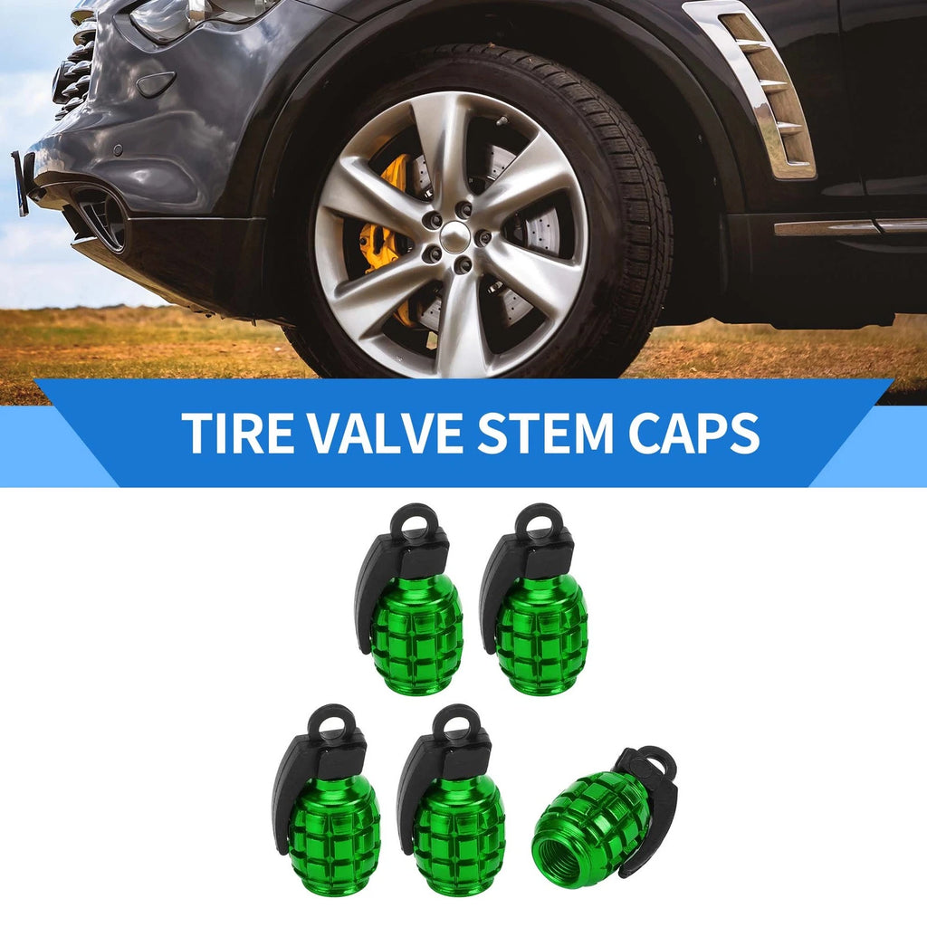 Valve Stem Caps Set for Car SUV Bike RV 35x16mm 5 Pack (—)