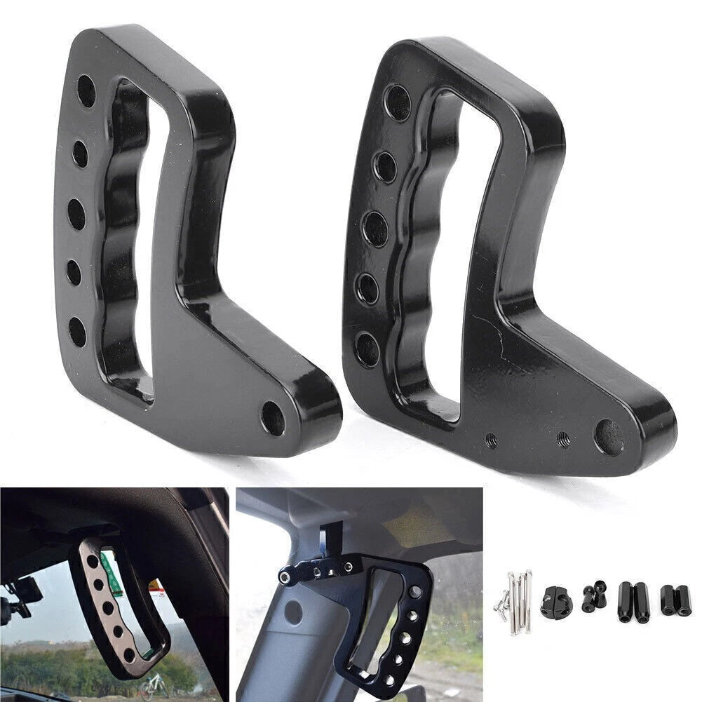 Pair Front Grab Bar Handles Black for Jeep Wrangler JK 2007 2008 2009 2010-2017