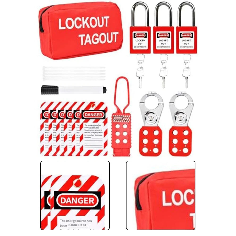 Lockout Tagout Kit with Nylon Cable Ties for Electrical Work
