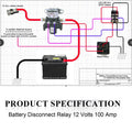 Battery Disconnect Relay Switch for (01-00055-010, 100 Amp, 12V)
