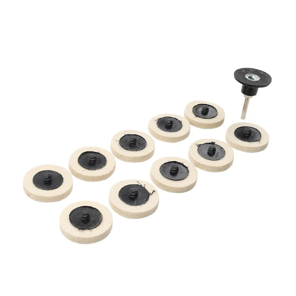 10pcs 2" Wool Felt Polishing Wheel Buffing Pad Holder for Angle Grinder