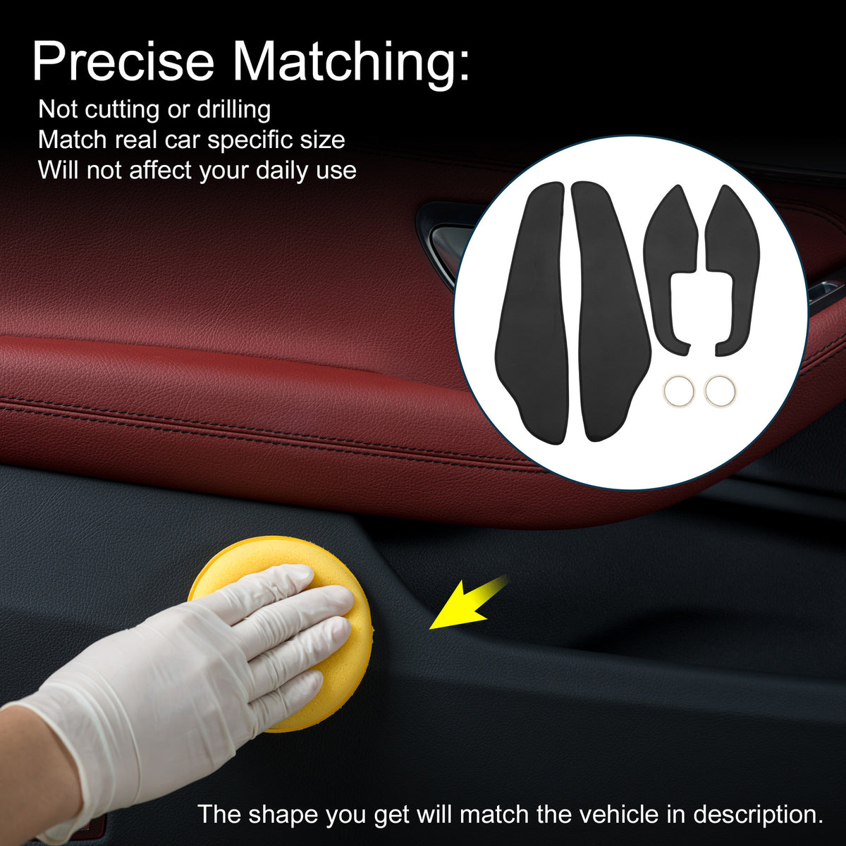 Door Anti Kick Protector Pad Kit for Lexus ES ES350 ES300h (2013–2016)