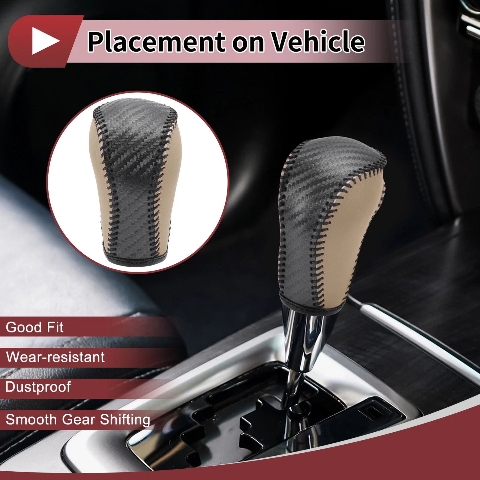 Gear Shift Knob Cover Replacement for Mazda CX-5 (2013–2014) Faux Leather
