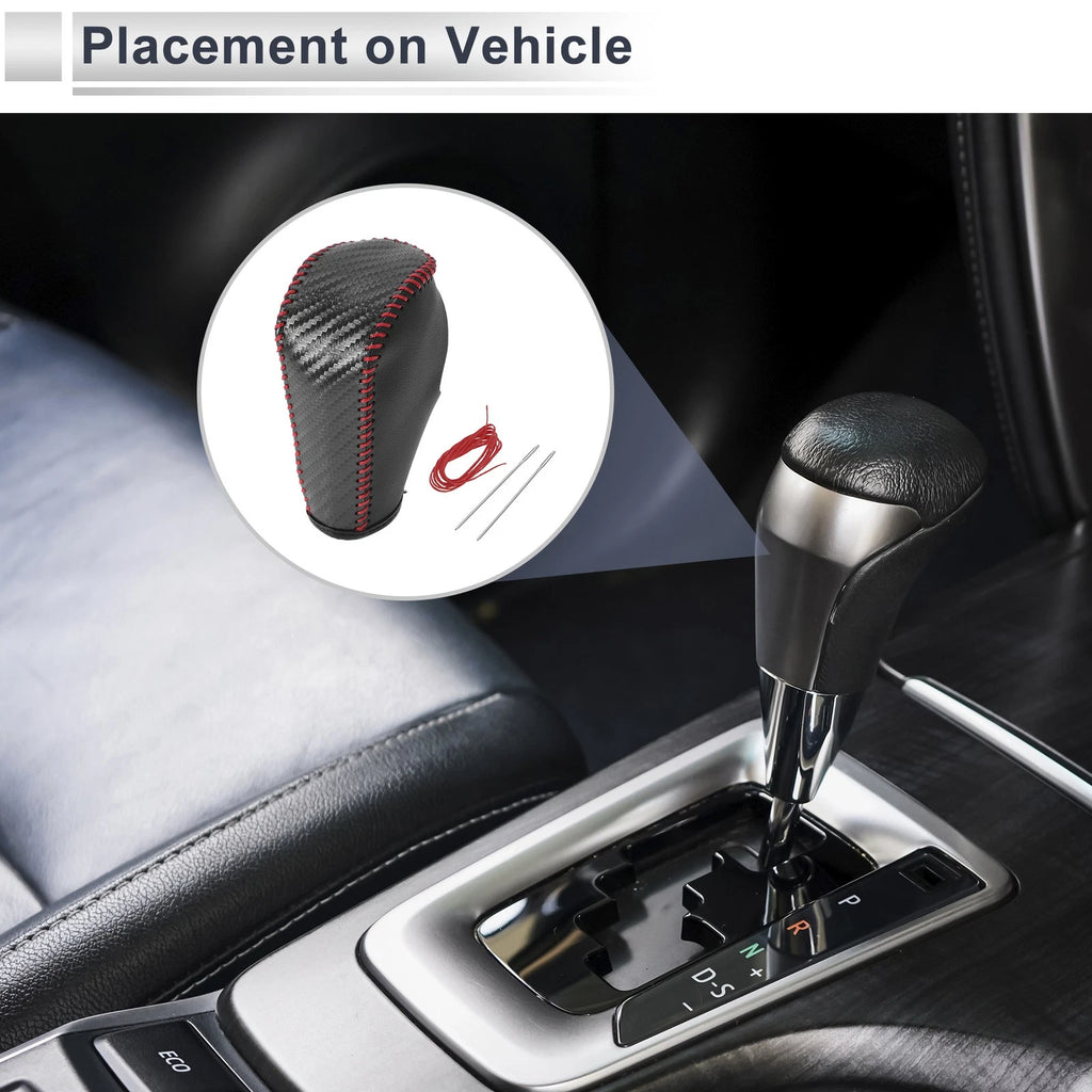 Gear Shift Knob Cover Replacement for BMW 3 Series (2004–2012) Black Red